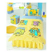 Animals Duvet Cover and Pillowcase Yellow Bedding