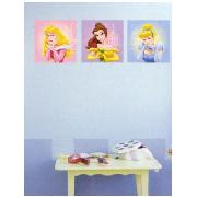 Disney Princess Wall Stickers Art Squares 3 Large Pieces