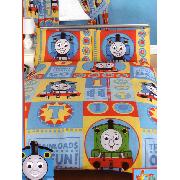 Thomas Double Duvet Cover and Pillowcase Ready Steady Go Design Bedding