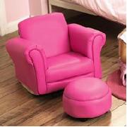 Pink Rocker Chair and Footstool