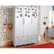 Locker Room 3-Door Plus 4-Drawer Wardrobe Robe