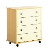 Scoop 4 Drawer Chest On Castors