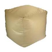 Faux Leather Bean Cube - Cream