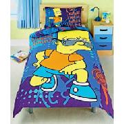 Bart Simpson Single Duvet Cover Set - Blue