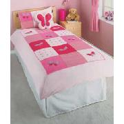 Emily Single Duvet Cover Set with Cushion - Pink