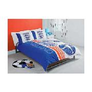 England Football Double Duvet Cover Set - Blue and White