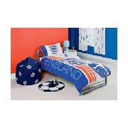 England Football Single Duvet Cover Set - Blue and White