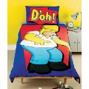 Homer Single Duvet Cover Set - Blue