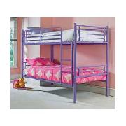 Lilac Metal Bunk Bed with Sprung Mattress