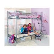 Metal Bunk Bed with Natural Futon Mattress