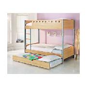 Oslo Single Bunk Bed with Trundle and Firm Mattresses