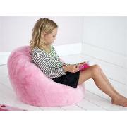 Pink Faux Fur Beanbag