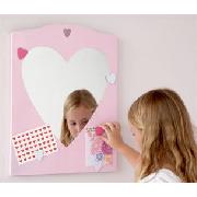 Pink Heart Mirror Magnet Board