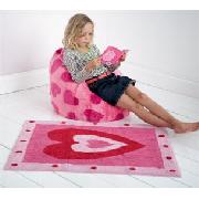 Pink Hearts Faux Fur Beanbag