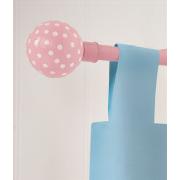 Pink Polka Dot Curtain Pole and Finial Kit