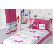 Silhouette Horses Tab Top Lined Curtains