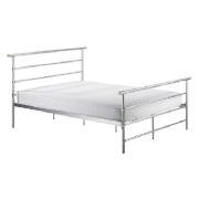 Bronx Single Bedstead, Silver Effect