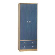 Brooklyn 2 Door 2 Drawer Wardrobe, Blue