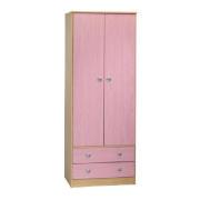 Brooklyn 2 Door 2 Drawer Wardrobe, Pink