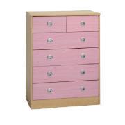 Brooklyn 4 + 2 Drawer Chest, Pink