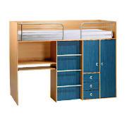 Brooklyn Captains Bed, Blue and Beech Effect