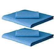 Kids' Fitted Single Sheet and Pillowcase Twinpack, Boy Blue
