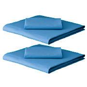 Kids' Fitted Single Sheet and Pillowcase Twinpack, Boy Blue