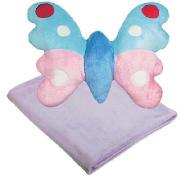 Kids' Supersoft Throw and Butterfly Shaped Cushion