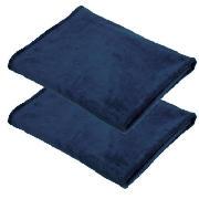 Kids Supersoft Throw Twinpack, Navy