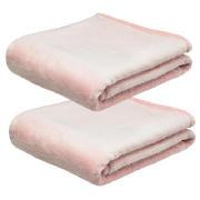 Kids' Supersoft Throw Twinpack, Pink
