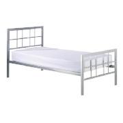 Prague Single Bedstead, Silver Effect